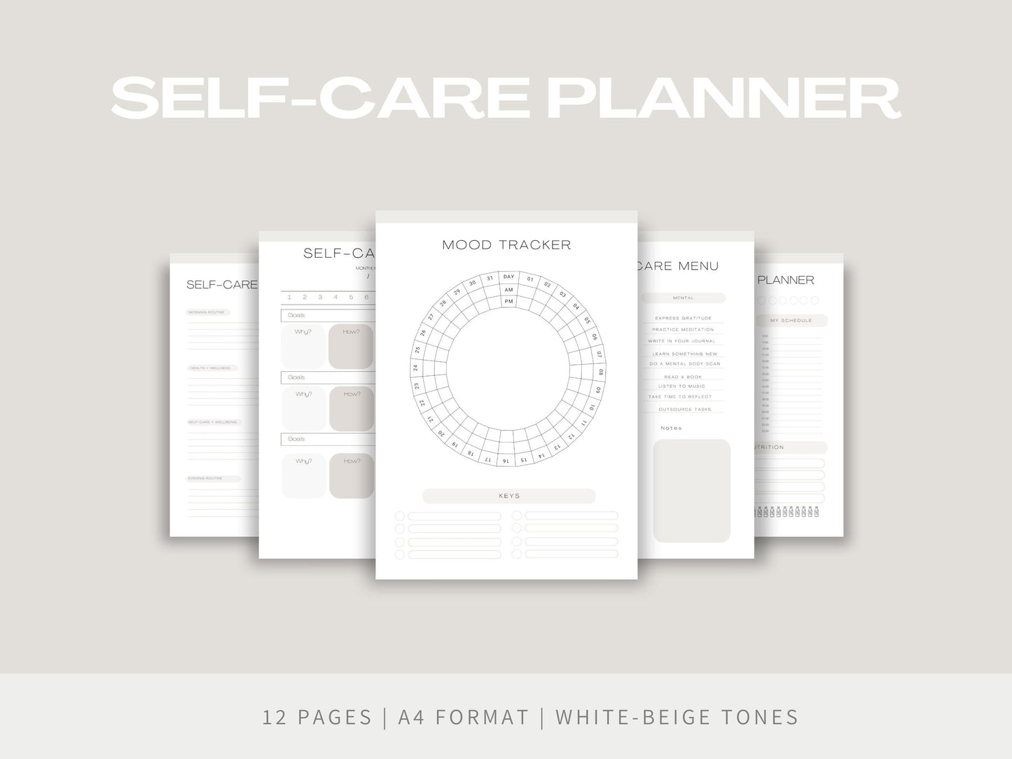 Self-Care Planner , Self-Love Journal , Mental Health Worksheet, Mindfulness Journal , Wellness Bundle iPad Planner A4 PDF Printable Inserts