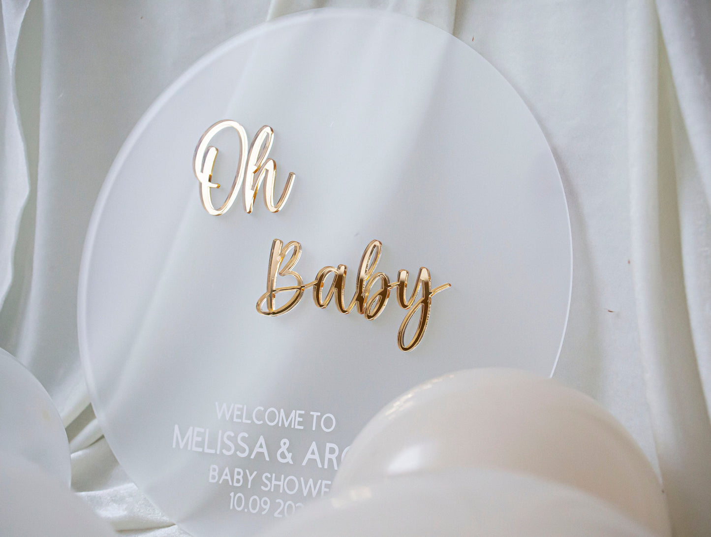 Welcome Sign | Oh Baby | Baby Announcement | Frosted Acrylic | Baby Shower Decor | Mum To Be Gift | Boho Personalised Sign | oh baby sign