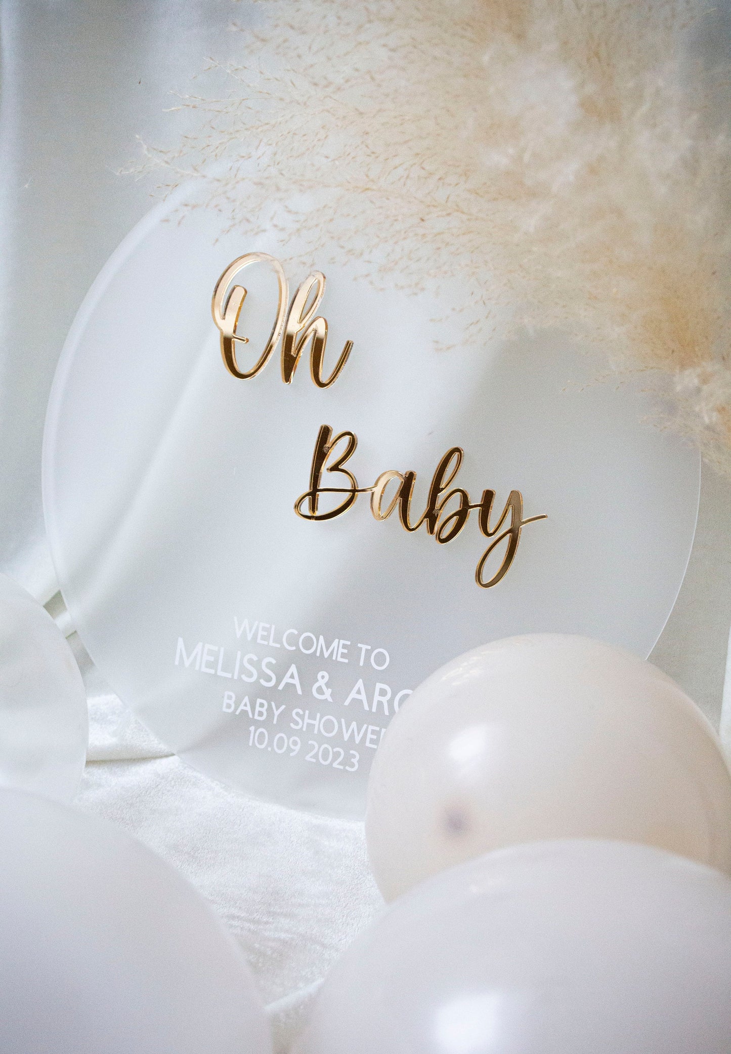 Welcome Sign | Oh Baby | Baby Announcement | Frosted Acrylic | Baby Shower Decor | Mum To Be Gift | Boho Personalised Sign | oh baby sign