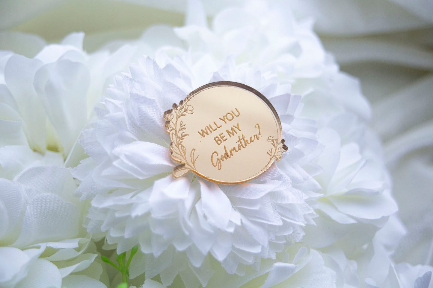 Gold Cupcake Disc | Godmother Proposal | Will You Be My Godmother | Godparent Proposal | Cake Topper | Cake Charm | Cake Accessories Kitchen