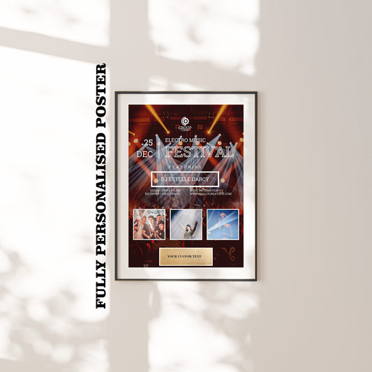 Touring Framed Award |  Custom Event Poster | Music Posters | Request your own album choice | Souvenir Ticket | Live Performance