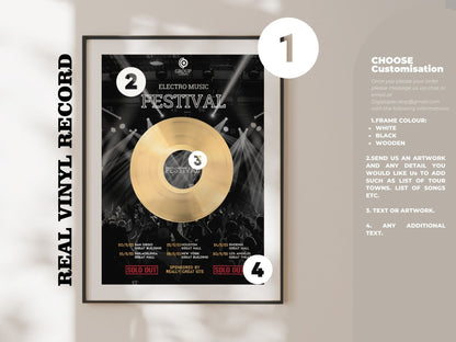 Custom Gold Vinyl Frame | Touring Award | Large Event Award |  Engraved Award | Company Award| Event Memorial | Succes Award | Manger Gift