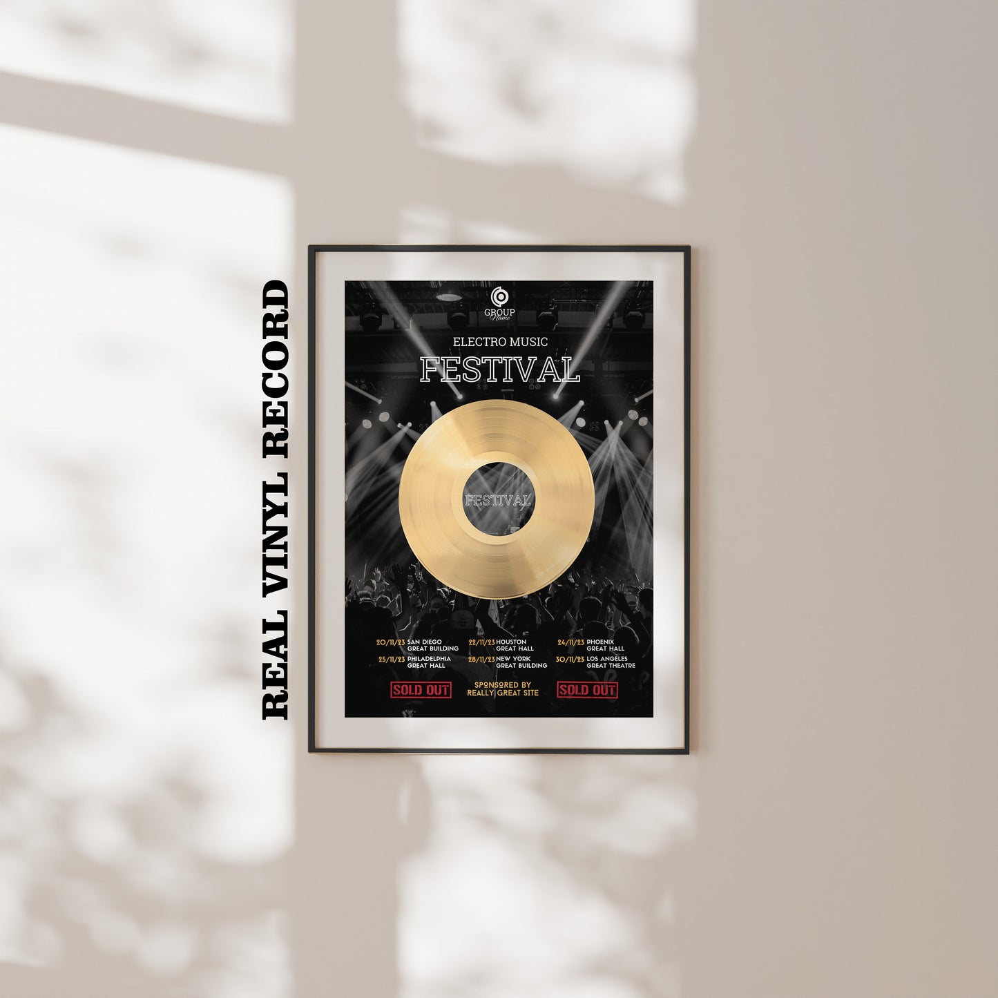 Custom Gold Vinyl Frame | Touring Award | Large Event Award |  Engraved Award | Company Award| Event Memorial | Succes Award | Manger Gift