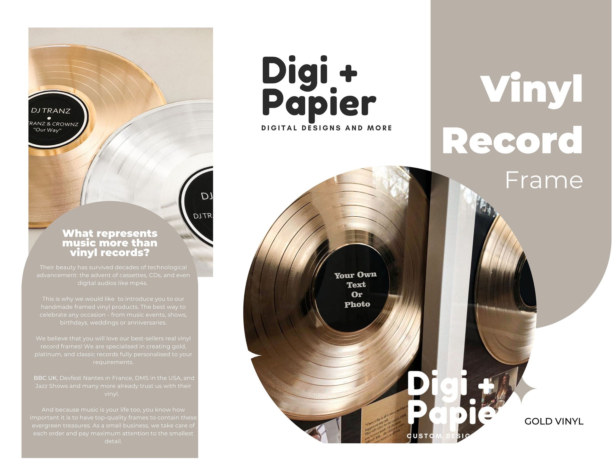 Vinyl Record Award for Best Album, Vinyl Record Frame with Custom Engraving for Wedding Anniversary Gift , Music Gift , Music Plaques